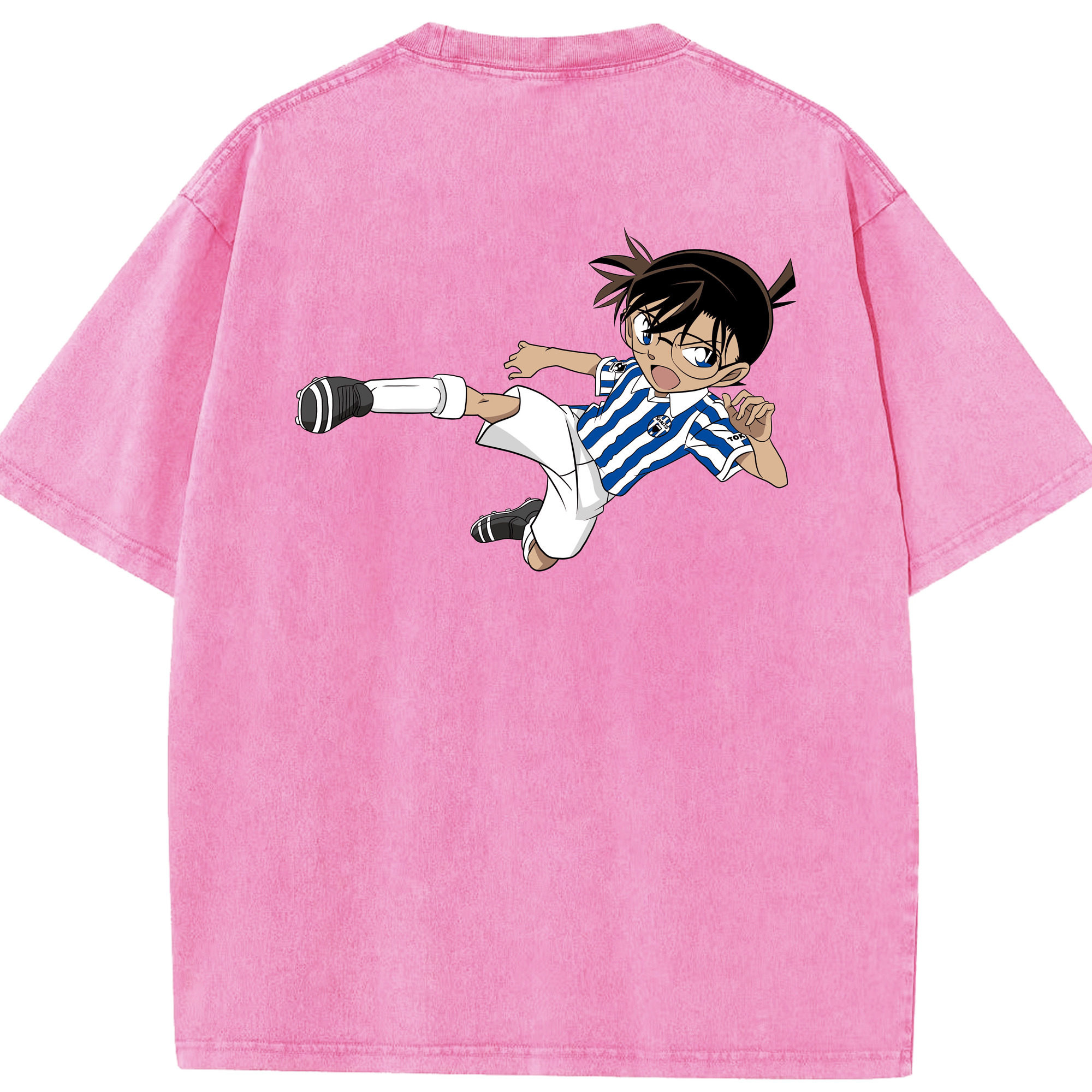 （画像用） 名探偵コナン 江戸川 コナン Detective Conan Conan Edogawa 綿100% ヴィンテージ風 半袖Tシャツ（背面プリント）
